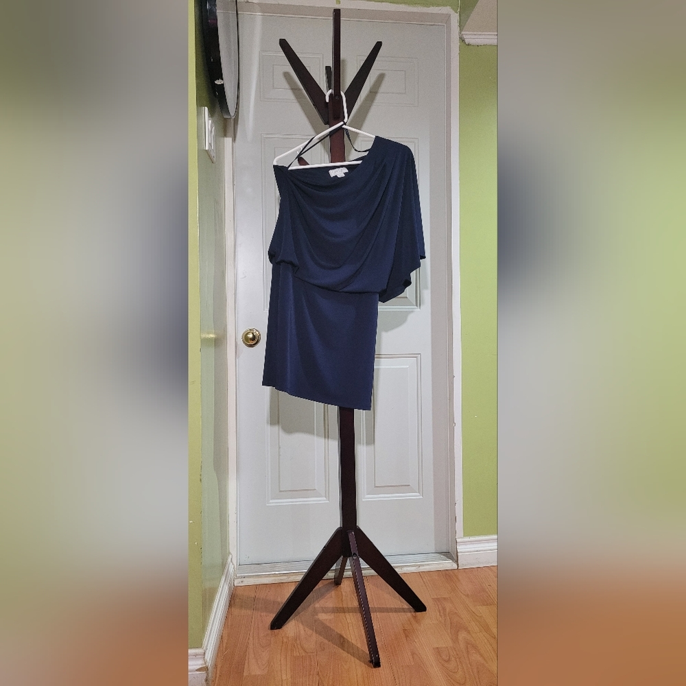 JESSICA SIMPSON ONE SHOULDER NAVY BLUE DRESS US 2